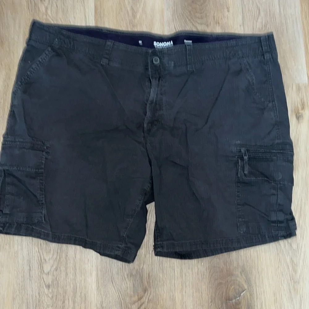 Men’s Big and Tall  Sonoma Flexwear Ripstop Cargo 8”Shorts Navy Blue 52 - Picture 2 of 4